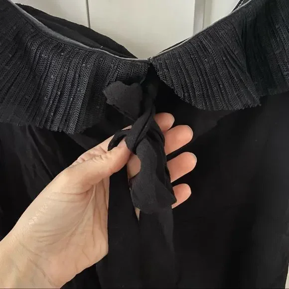 For Love & Lemons Claire Off The Shoulder Mini Dress Black Size Large - Picture 8 of 10